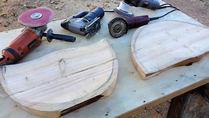 carve a wooden tractor seat