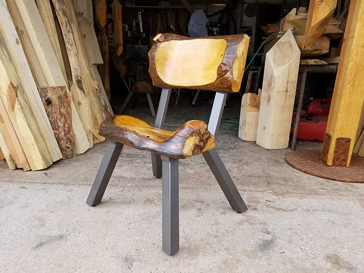 Wood on sale log chair