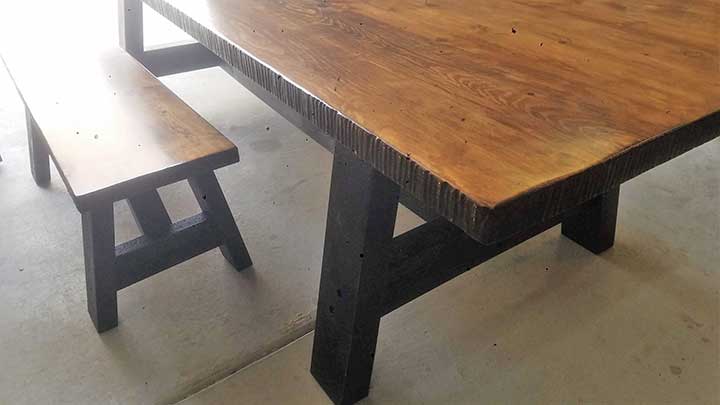 Farmhouse Table with matching bench.