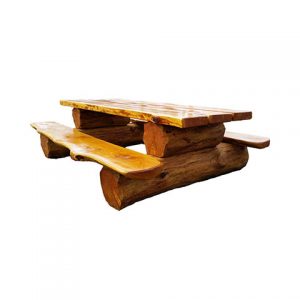 Full Log Picnic Table