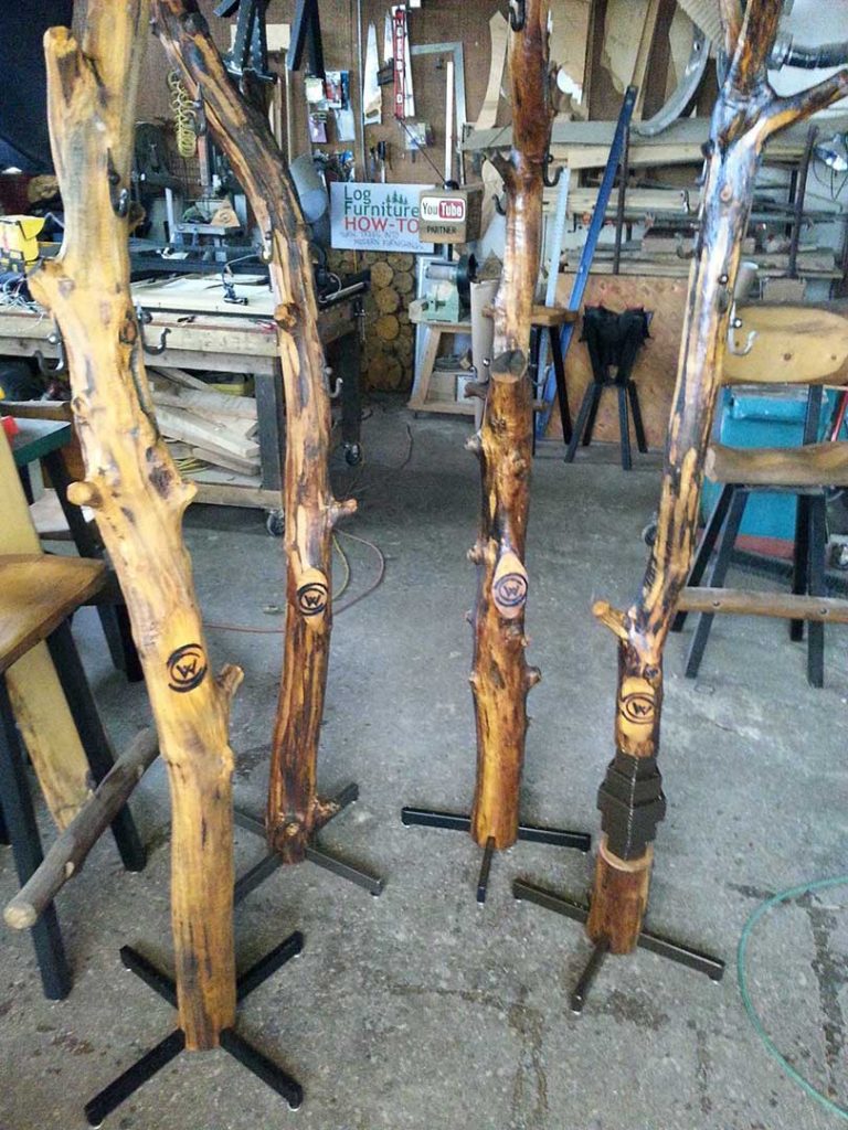 How To Make Modern Rustic Log Coat Racks Log Furniture How To